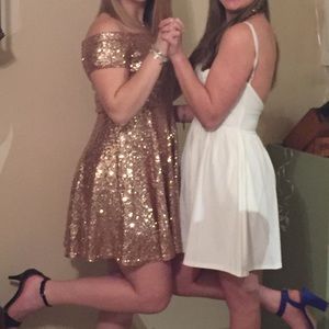 White backless dress